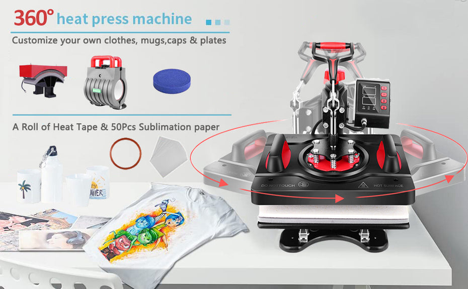 AKEYDIY Tassenpresse - Automatische Heißpresse Für Personalisierte Tassen In Rosa