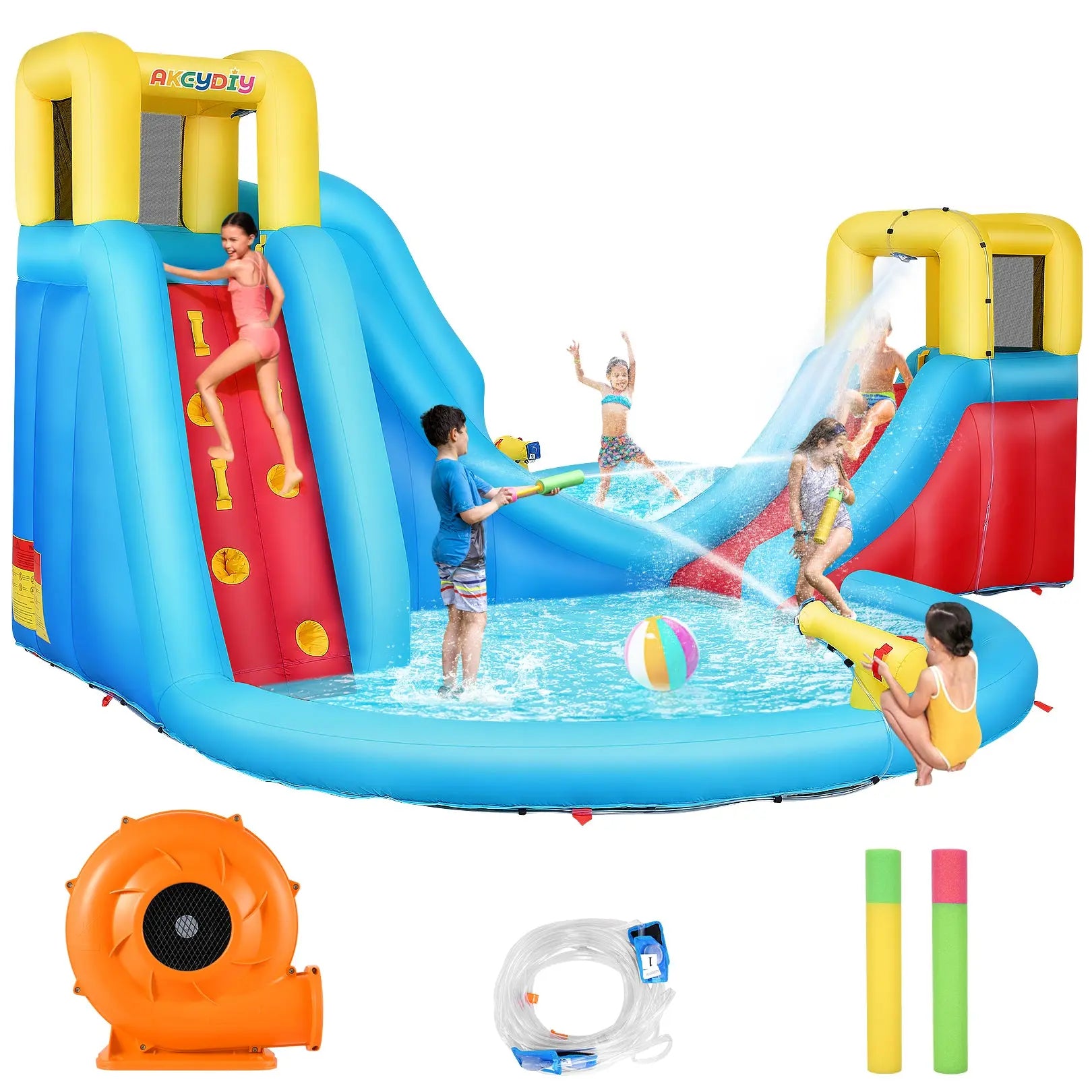 AKEYDIY Mega Slide N’ Go Inflatable Water Slide Park Akeydiy