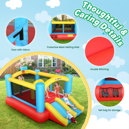 AKEYDIY Bounce House, Indoor Outdoor Inflatable Bouncer with Blower - side angle