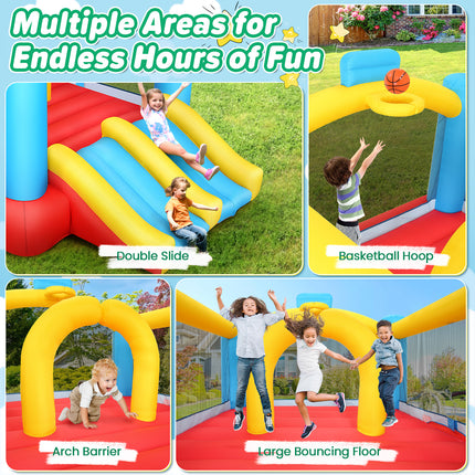 AKEYDIY Bounce House, Indoor Outdoor Inflatable Bouncer with Blower - in use