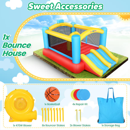 AKEYDIY Bounce House, Indoor Outdoor Inflatable Bouncer with Blower - detail view