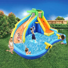 AKEYDIY Inflatable Water Slide Crocodile Cove Bounce House