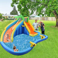 AKEYDIY Inflatable Water Slide Crocodile Cove Bounce House