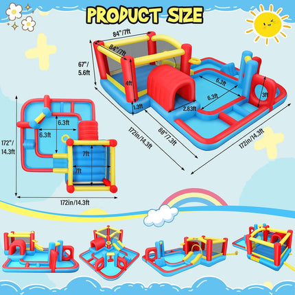 AKEYDIY Inflatable Water Slide for Kids 3-12