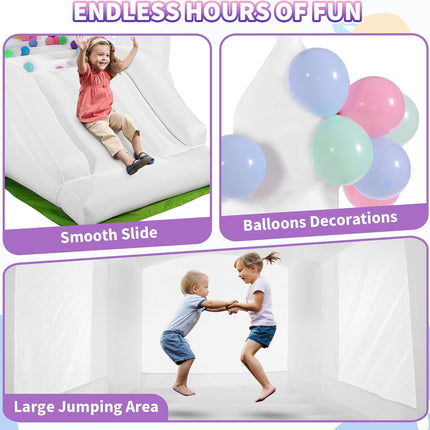 AKEYDIY Inflatable Bouncer with Air Blower,Indoor & Outdoor Bouncy Castle Akeydiy