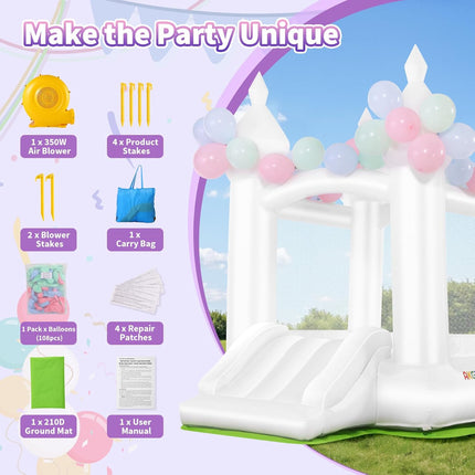 AKEYDIY Inflatable Bouncer with Air Blower,Indoor & Outdoor Bouncy Castle Akeydiy