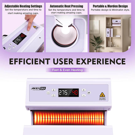 AKEYDIY Auto Tumbler Heat Press Machine30 OZ Tumbler Mug Heat Press Touch Screen - package contents