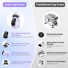 AKEYDIY 3-in-1 Auto Cap Heat Press Machine, Hat Heat Press with 3pcs Replaceable Heating Pads Akeydiy