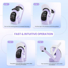 AKEYDIY 3-in-1 Auto Cap Heat Press Machine, Hat Heat Press with 3pcs Replaceable Heating Pads Akeydiy