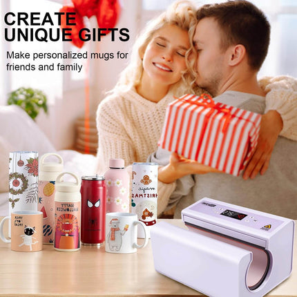 AKEYDIY Auto Tumbler Heat Press Machine30 OZ Tumbler Mug Heat Press Touch Screen - in use
