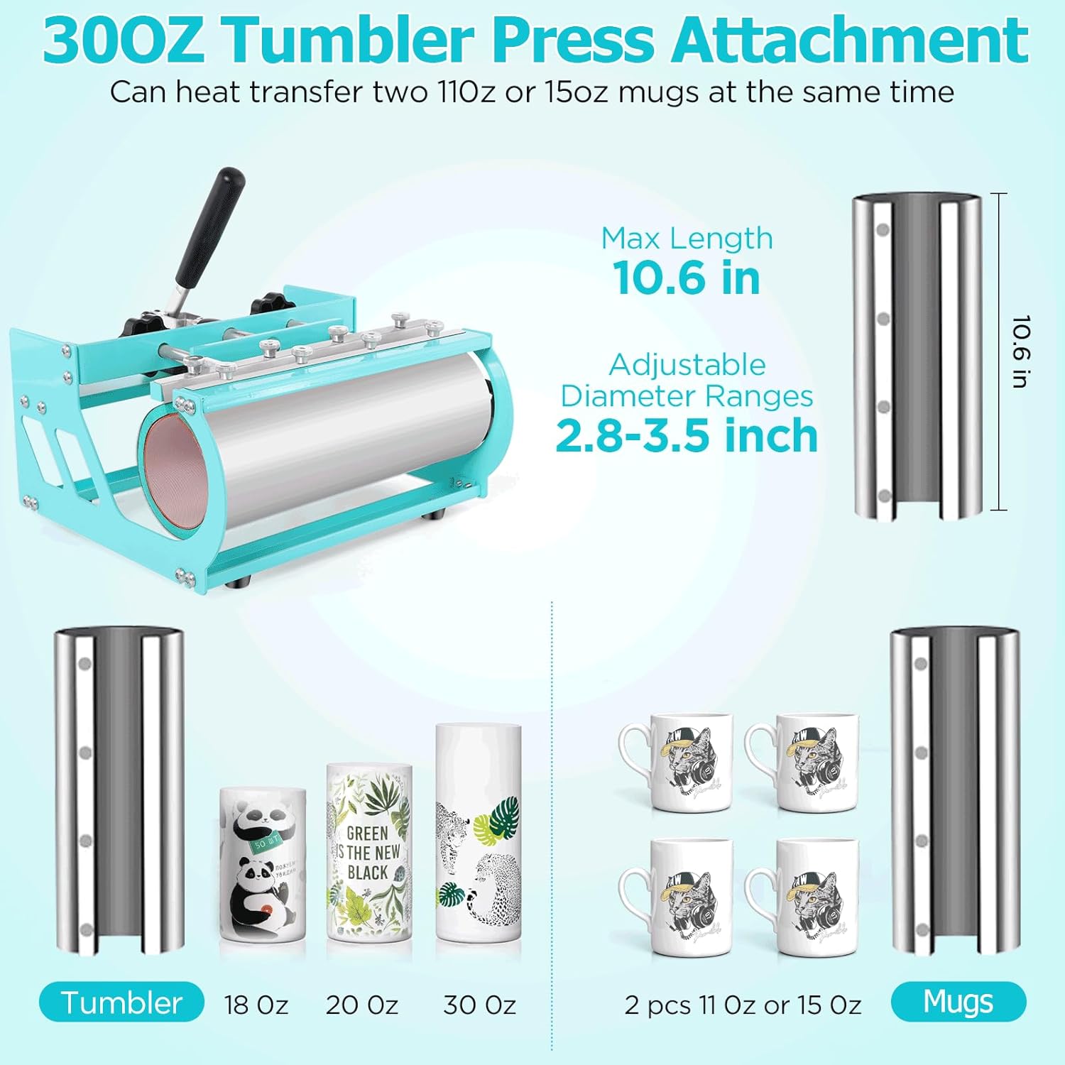 Heat Press 15x15 inch Slide Out Tshirt Press Machine with 30OZ Tumbler Attachment Sublimation Machine Digital Printing Transfer Akeydiy