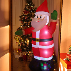 6 FT Christmas Inflatable Santa Claus Outdoor Decorations Built-in LED Light Blow Up Weatherproof Akeydiy