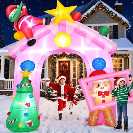10FT Christmas Inflatables Archway with Santa Claus,Snowman & Christmas Akeydiy