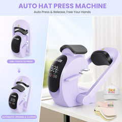 AKEYDIY 3-in-1 Auto Cap Heat Press Machine, Hat Heat Press with 3pcs Replaceable Heating Pads Akeydiy