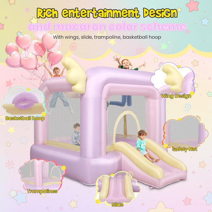 AKEYDIY Bounce House for Kids 3-12, Cotton Candy Inflatable Bouncy Castle with Wings Akeydiy