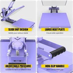 AKEYDIY 15" x 15" Slide Out Heat Press for T Shirts - Fast Heating for Sublimation Akeydiy