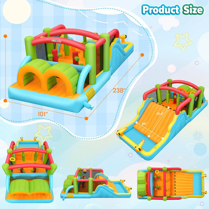 AKEYDIY Inflatable Water Slide Bounce House– Heavy Duty Obstacle Course Water Bounce House Combo with Long Slide