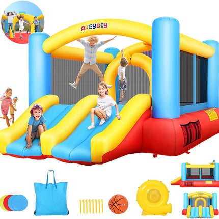 AKEYDIY Bounce House, Indoor Outdoor Inflatable Bouncer with Blower Akeydiy