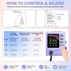 AKEYDIY Heat Press, 15x12 Shirt Press Machine with Cup/Plate/Cap Attachment Akeydiy