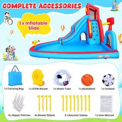 AKEYDIY Bounce House Water Slide Park for Kids 3-10 Backyard Akeydiy