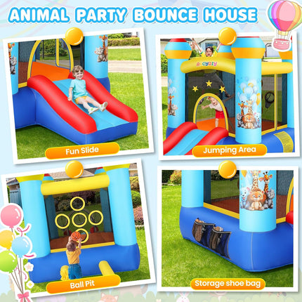 AKEYDIY Bounce House for Kids 3-8,Inflatable Bouncy Castle with Blower - side angle