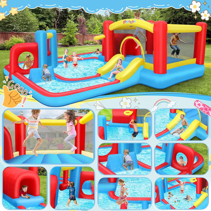 AKEYDIY Inflatable Water Slide for Kids 3-12