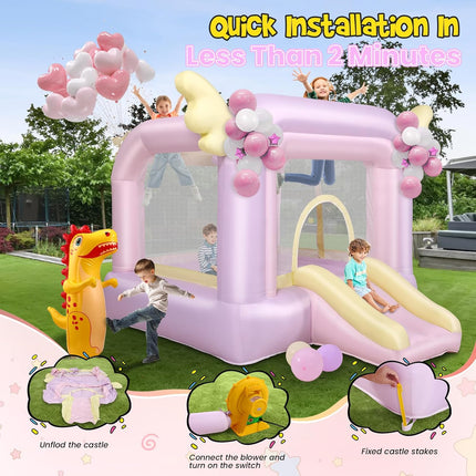 AKEYDIY Bounce House for Kids 3-12, Cotton Candy Inflatable Bouncy Castle with Wings Akeydiy