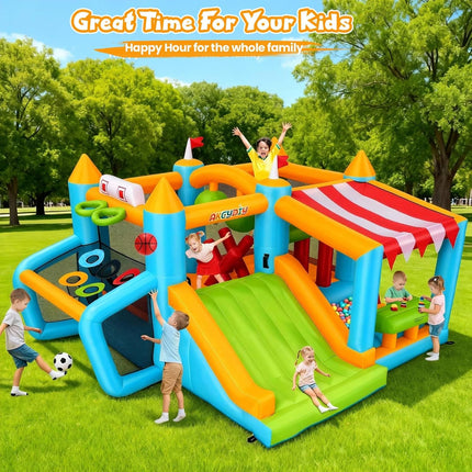 AKEYDIY Bounce House, Inflatable Obstacle Course Bouncy House with Blower for Big Kids 3-12 Akeydiy