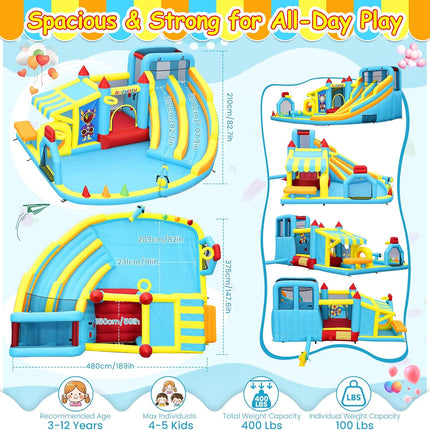 AKEYDIY Bounce House, Double Water Slide Bounce House with Blower for Big Kids 3-12