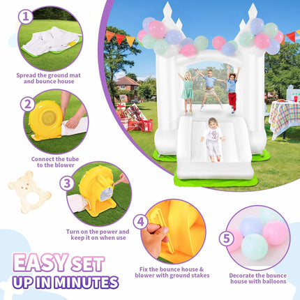 AKEYDIY Inflatable Bouncer with Air Blower,Indoor & Outdoor Bouncy Castle Akeydiy