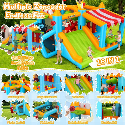 AKEYDIY Bounce House, Inflatable Obstacle Course Bouncy House with Blower for Big Kids 3-12 Akeydiy
