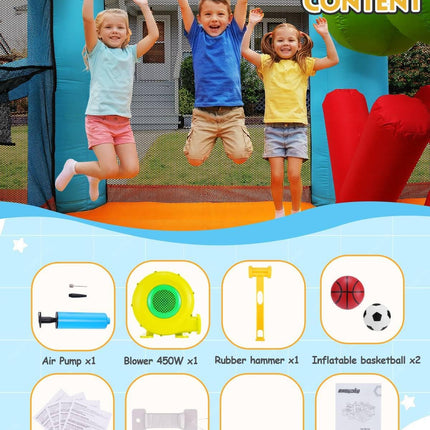 AKEYDIY Bounce House, Inflatable Obstacle Course Bouncy House with Blower for Big Kids 3-12 Akeydiy