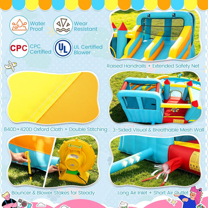 AKEYDIY Bounce House, Double Water Slide Bounce House with Blower for Big Kids 3-12