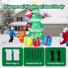 AKEYDIY 7.7 FT Inflatable Christmas Tree with A Santa Chased by Dog Inflatable Christmas Decorations Outdoor Akeydiy