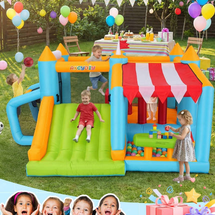 AKEYDIY Bounce House, Inflatable Obstacle Course Bouncy House with Blower for Big Kids 3-12 Akeydiy