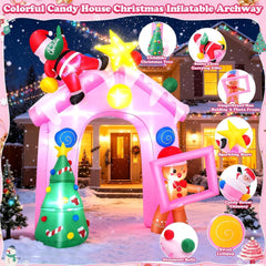 10FT Christmas Inflatables Archway with Santa Claus,Snowman & Christmas Akeydiy