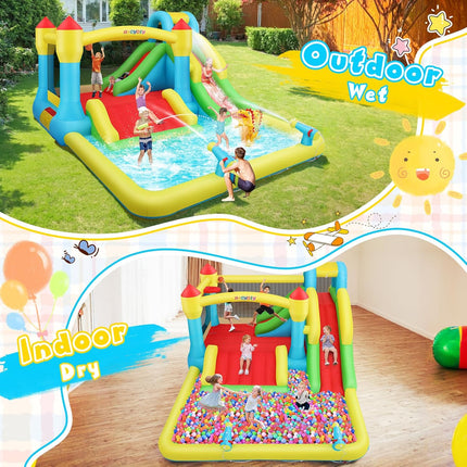 AKEYDIY Bounce House Water Slide for Kids 3-12 - Outdoor/Indoor Inflatable Water Bounce House with 3 Slides Akeydiy