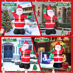 6 FT Christmas Inflatable Santa Claus Outdoor Decorations Built-in LED Light Blow Up Weatherproof Akeydiy