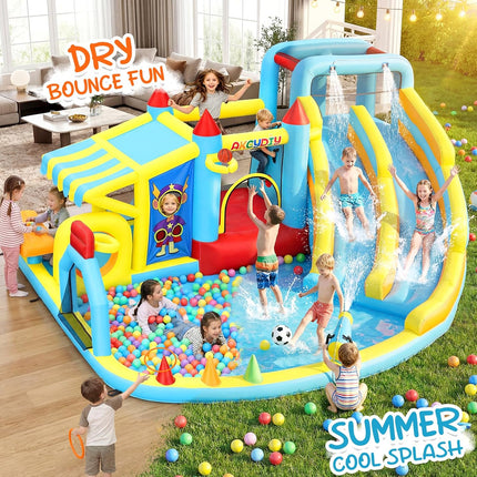 AKEYDIY Bounce House, Double Water Slide Bounce House with Blower for Big Kids 3-12