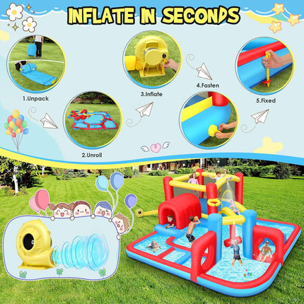 AKEYDIY Inflatable Water Slide for Kids 3-12