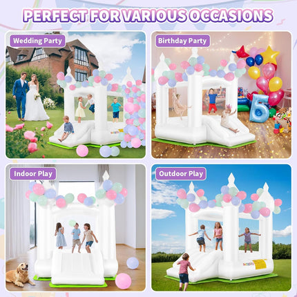 AKEYDIY Inflatable Bouncer with Air Blower,Indoor & Outdoor Bouncy Castle Akeydiy
