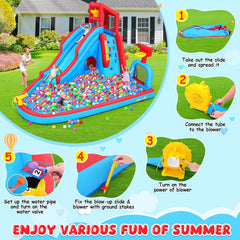 AKEYDIY Bounce House Water Slide Park for Kids 3-10 Backyard Akeydiy