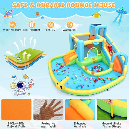 Big Water Slide for Kids 13-in-1 Waterslide Bounce House w/Blower Akeydiy