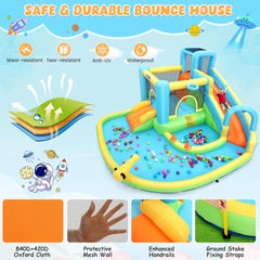 Big Water Slide for Kids 13-in-1 Waterslide Bounce House w/Blower Akeydiy
