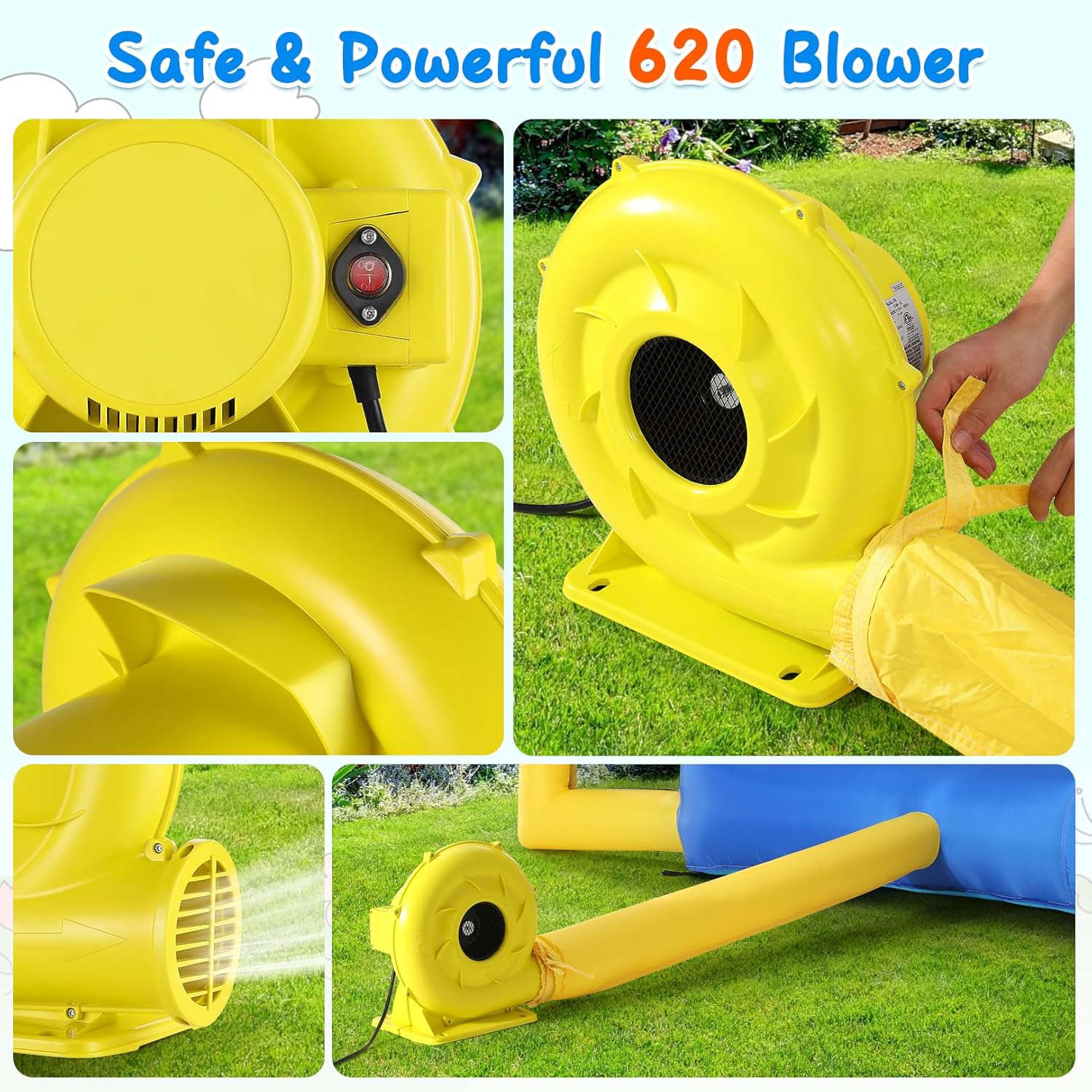 AKEYDIY Water Slide Bounce House,10-in-1 Water Bounce House Backyard Waterpark with Long Water Slide AKEYDIY