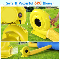 AKEYDIY Water Slide Bounce House,10-in-1 Water Bounce House Backyard Waterpark with Long Water Slide AKEYDIY