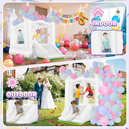 AKEYDIY Inflatable Bouncer with Air Blower,Indoor & Outdoor Bouncy Castle Akeydiy