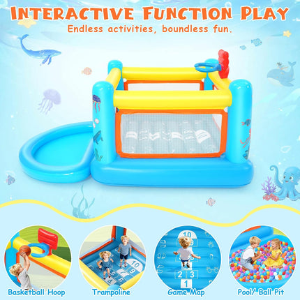 AKEYDIY Bounce House, PVC Inflatable Bounce House for Kids 3-6 | Indoor Outdoor Toddler Bouncy House