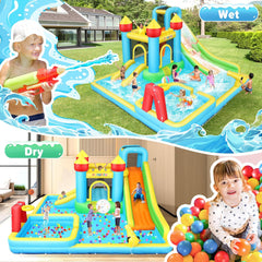 Akeydiy Inflatable Swimming Bounce House Water Slides