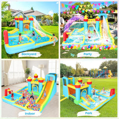 Akeydiy Inflatable Swimming Bounce House Water Slides